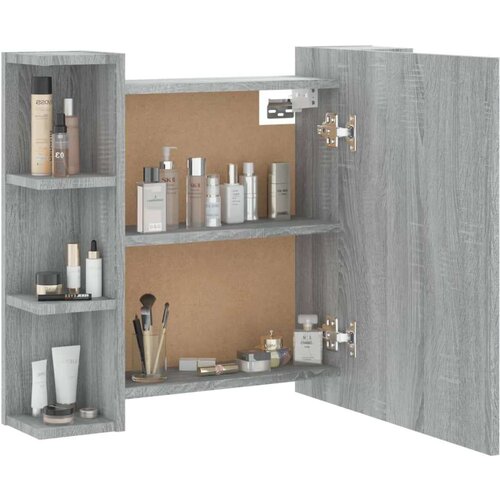 vidaXL omarica z ogledalom in led lučkami siva sonoma 70x16,5x60 cm Cene