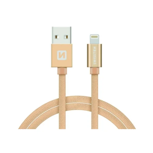 Swissten USB - lightning kabel za prenos podataka i punjač, zlatni, 1,2 m