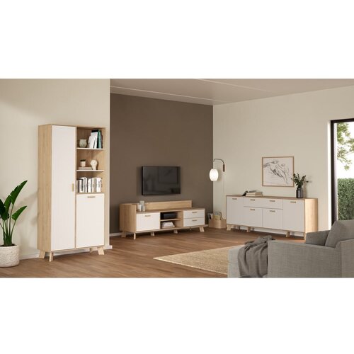 Tvilum Bel/v naravni barvi regal v hrastovem dekorju 89x188x40 cm Ikast &amp;ndash; Slike