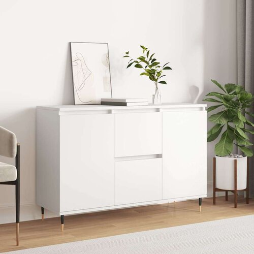 vidaXL Komoda bela 104x35x70 cm inženirski les Cene