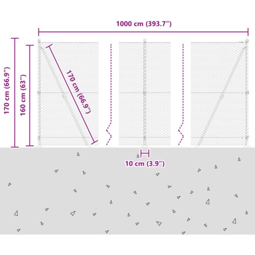 VidaXL &amp;Scaron;esterokutna Ograda Zelena 1.6x10 m Čelična Slike