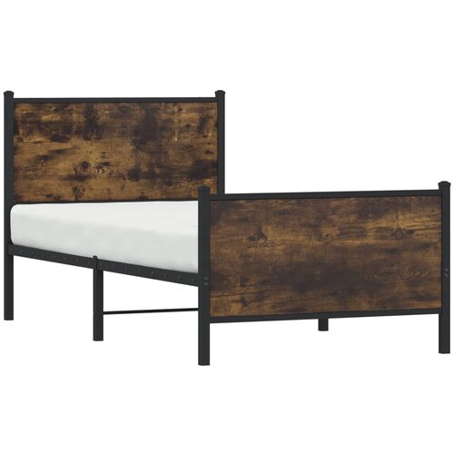  Metalni okvir kreveta bez madraca boja hrasta 90x190 cm Slike