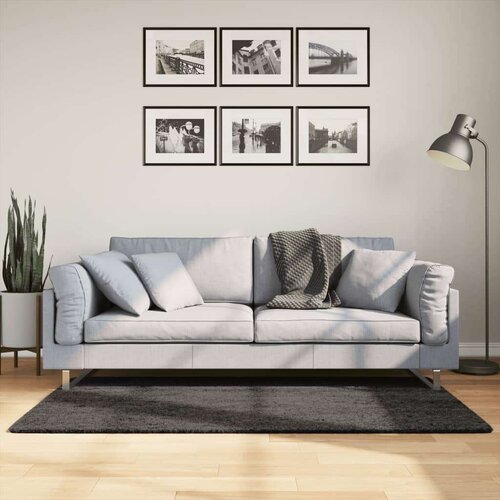  Preproga ISTAN visoka vlakna sijoč videz antracit 80x150 cm Cene