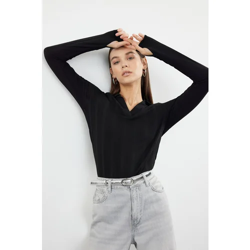 Trendyol Black Basic Polo Neck Fine Knitwear Sweater