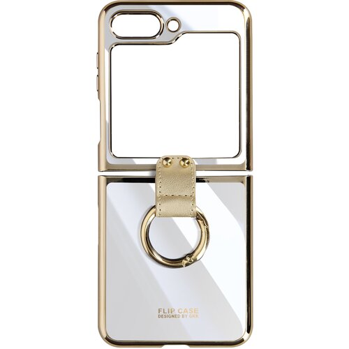 AVIZAR Ovitek z obrockom Samsung Z Flip 5, zlata/prozoren silikon - serija Flexyring, (20834082) Cene