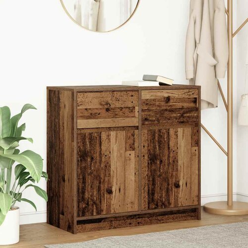 VidaXL Komoda s ladicama staro drvo 80x34x76 cm konstruirano drvo Slike