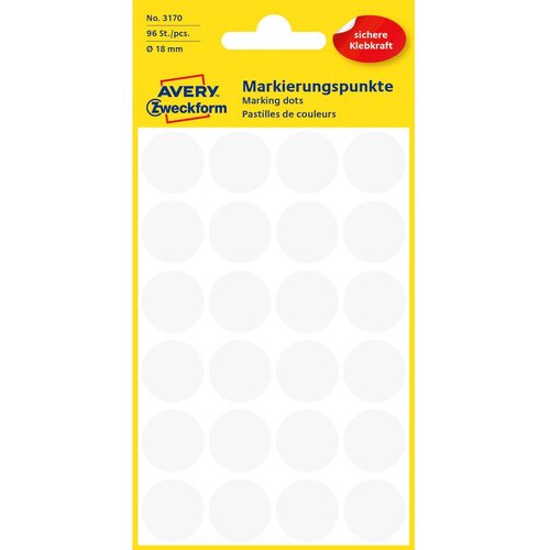 Avery Zweckform naljepnice točke bijele 18mm Slike