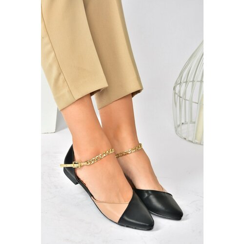 Fox Shoes Black/nude Women's Flats with Chain Detail Cene