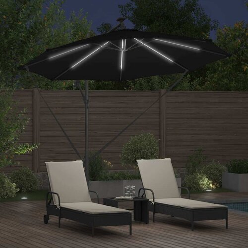  Suncobran 294 x 294 x 248 cm Poliester i aluminij Crna Slike