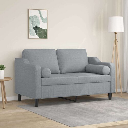  Dvosjed s ukrasnim jastucima svjetlosivi 120 cm od tkanine Slike