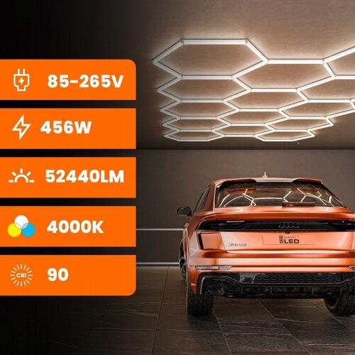  LED stropno svetlo LED/426W/85-265V 6500K 484x243 cm CRI 90 IP54 bela Slike