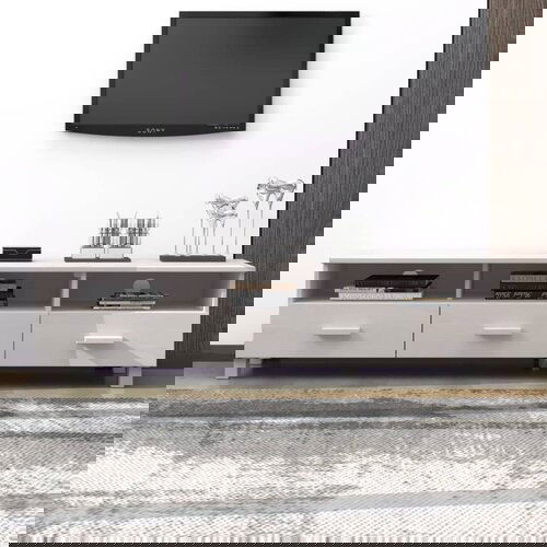 The Living Store TV omarica HAMAR bela 158x40x40 cm trdna borovina - TV Omarica, (21375925) Slike