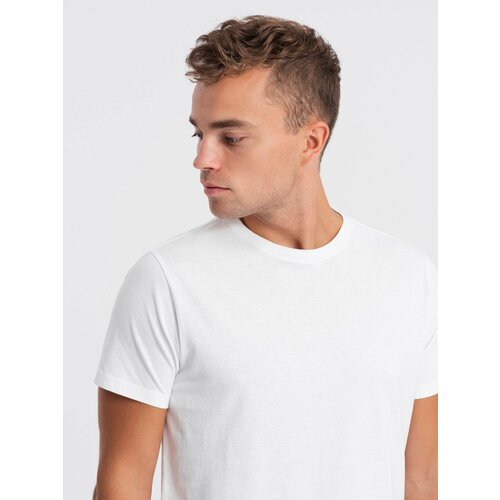 Ombre BASIC men's classic cotton T-shirt - white Slike