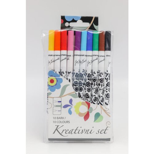 Karlovšek Flumastri Kreativni set Slovenski ornament Cene