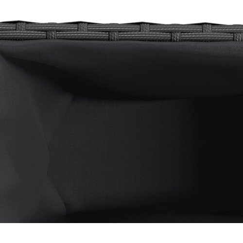  Vrtna sadilica s 3 posude crna 105 x 30 x 32 cm od poliratana Slike