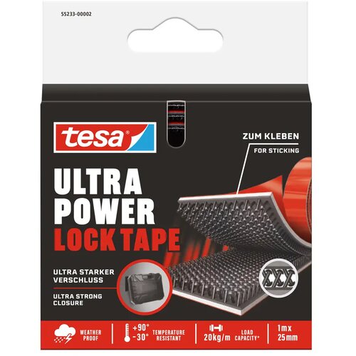 Tesa Ultra Power Velkro podloga Lock (Do x &Scaron;: 1 m x 25 mm, Črna) Cene