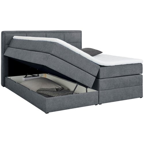 CARRYHOME BOXSPRING POSTELJA 140 cm x 200 cm , tekstil modrosiva Slike