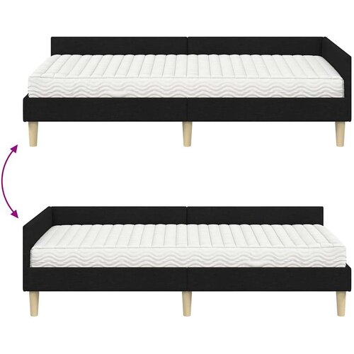  Kutni krevetni okvir s madracem Ostalo 2 pcs Zelena tkanina Slike