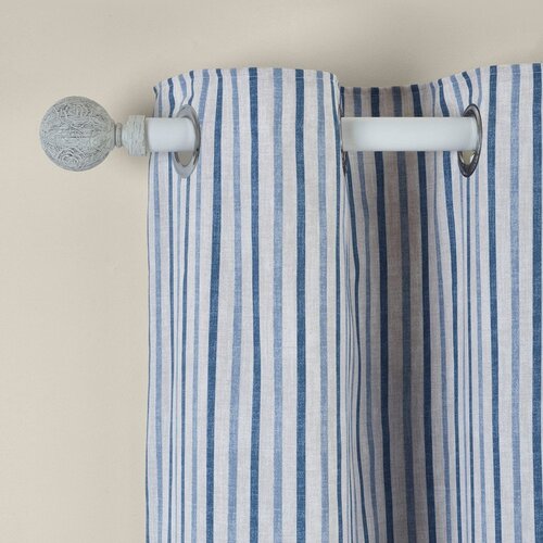 Catherine Lansfield Modre zavese v kompletu 2 ks 168x183 cm Logan Stripe &amp;ndash; Slike