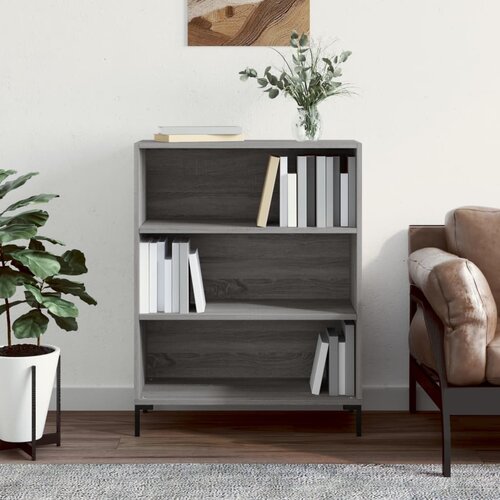  The Living Store Knjižna omara siva sonoma 69,5x32,5x90 cm inženirski les - Knjižna Omara, (21431755) Slike