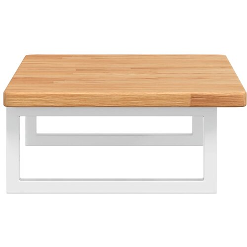  Zidna polica za umivaonik od čelika i masivne hrastovine Smeđa 80 x 40 x 2.5 cm Slike