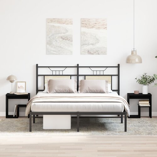 VidaXL Noćni ormarići Set od 2 Crni hrast Konstruirano drvo 40x30x40 Slike
