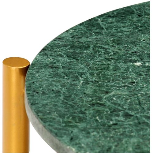 vidaXL Klubska mizica zelena 60x60x35 cm kamen z marmorno teksturo Cene