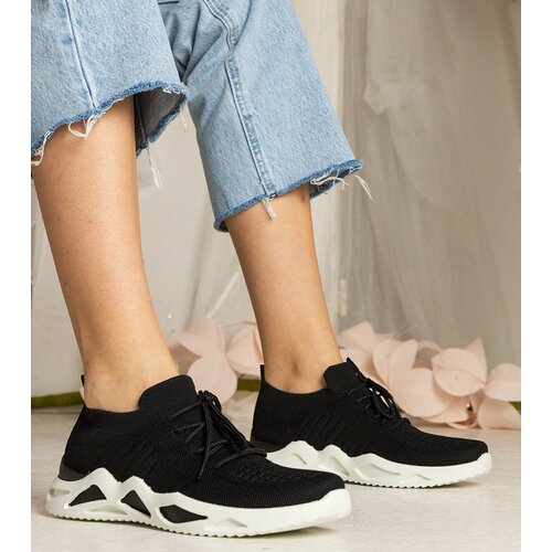 Gemre Black women&amp;#039;s sneakers with sock-like upper Miyana Slike