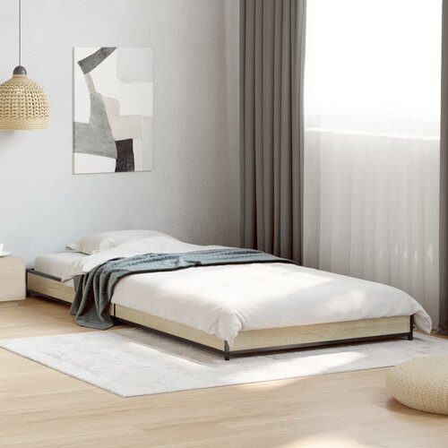 Furnova Posteljni okvir sonoma hrast 75x190 cm inženirski les in kovina, (21936928) Slike