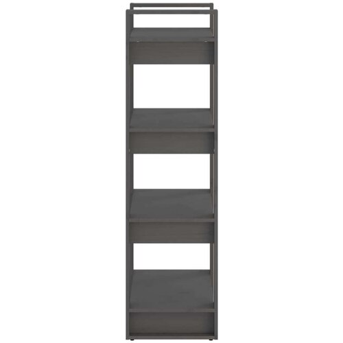 VidaXL knjižna omara/pregrada siva 60x35x125 cm trden les Slike