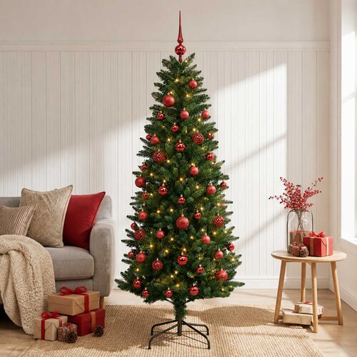  Umjetno božićno drvce s kuglicama 150 cm 150 LED lampica Cene