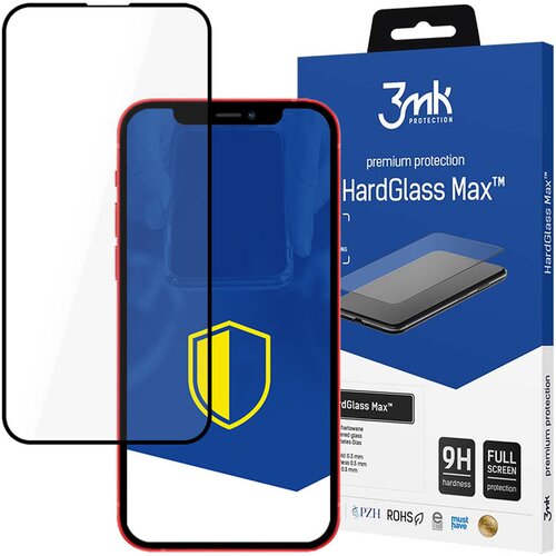 3mk HARDGLASS MAX ZA APPLE IPHONE 13 PRO ČRNO KALJENO STEKLO 9H, (22000800) Slike