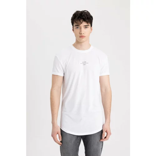 Defacto Long Muscle Fit Crew Neck Printed T-Shirt