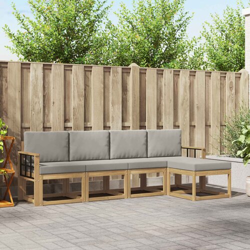  Set vanjskih sofa 5 kom. Bijela i svjetlosiva Poliester Cene