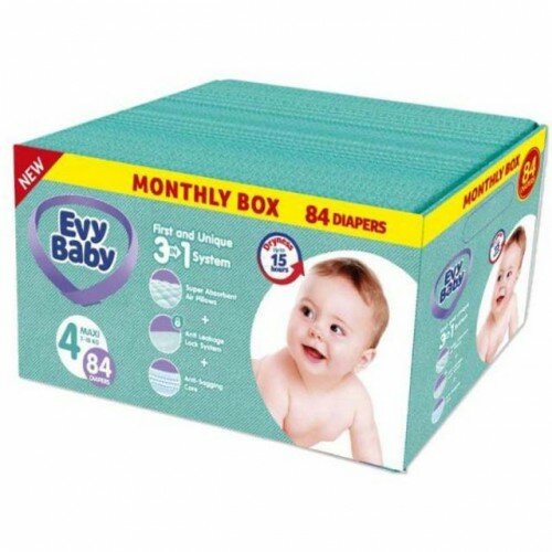 Evy Baby pelene za bebe box 4 maxi 7 - 18kg, 84kom, 3u1 Slike