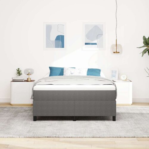 Box Spring Krevet Svjetlosiva 140x200 cm Od tvrdog tekstila Slike