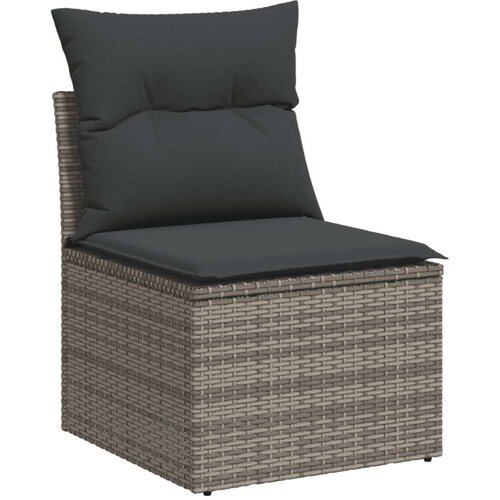 VidaXL 10-dijelni set vrtnih sofa od poliratana s jastucima sivi Slike