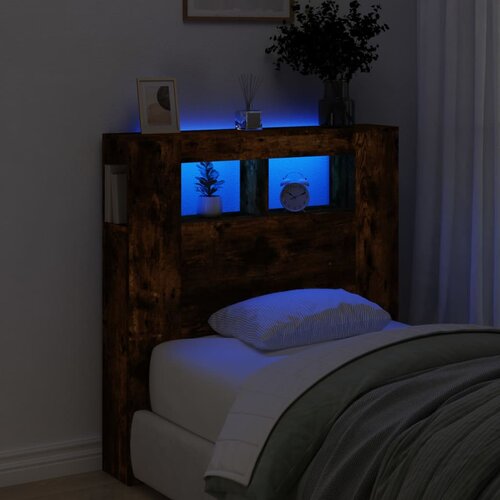  LED uzglavlje boja dimljenog hrasta 100x18,5x103,5 cm Cene
