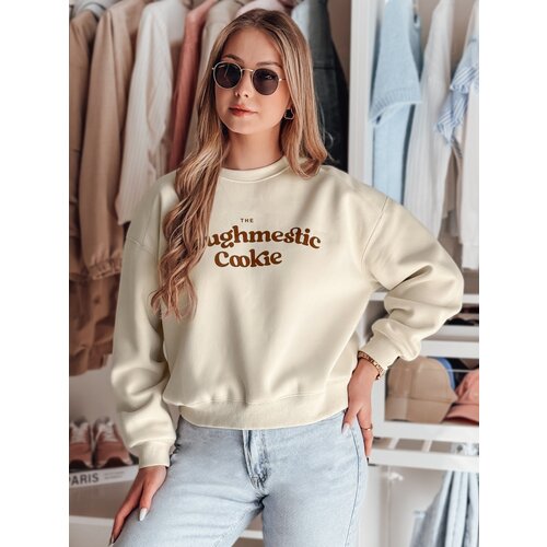 DStreet Bluza damska oversize z nadrukiem COOKIES jasnobeżowa Slike