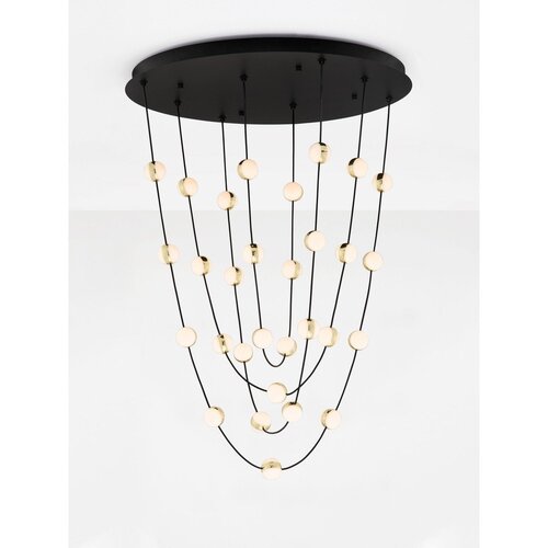 Nova Luce Mat crna LED viseća svjetiljka aluminijska s mogućnosti zatamnjivanja sa sjenilom od akrilnog stakla &amp;oslash; 84 cm Alcinoe &amp;ndash; Slike