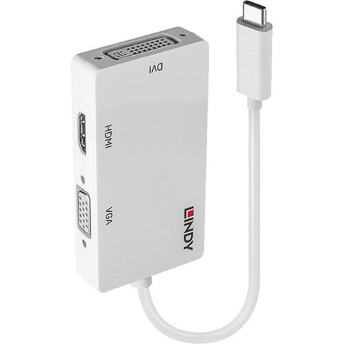 Lindy USB-C&reg;\, VGA pretvornik [1x mo&scaron;ki konektor USB-C&reg; - 1x ženski konektor DVI\, 24 + 5 polov\, ženski konektor HDMI\, ženski konektor VGA] 0.13 m, (20429923) Cene