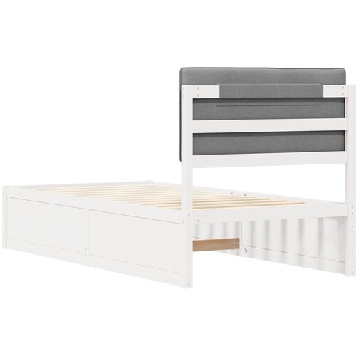  Krevetni okvir s tapiciranim uzglavljem Svijetlo siva Svjetlosiva 205.5 x 95.5 x 93 cm Slike