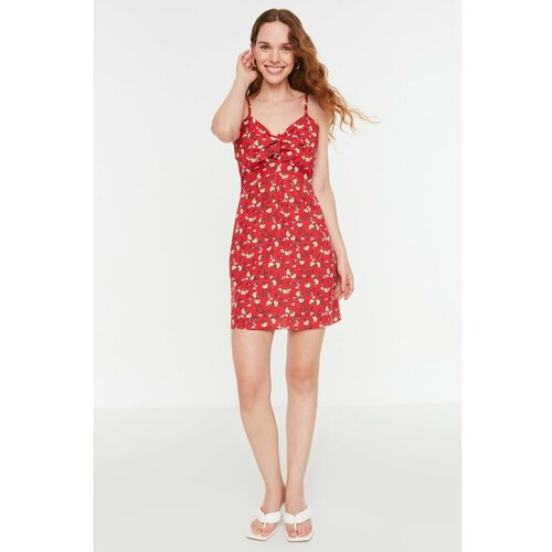 Trendyol Red Cut Out Detailed Dress Slike