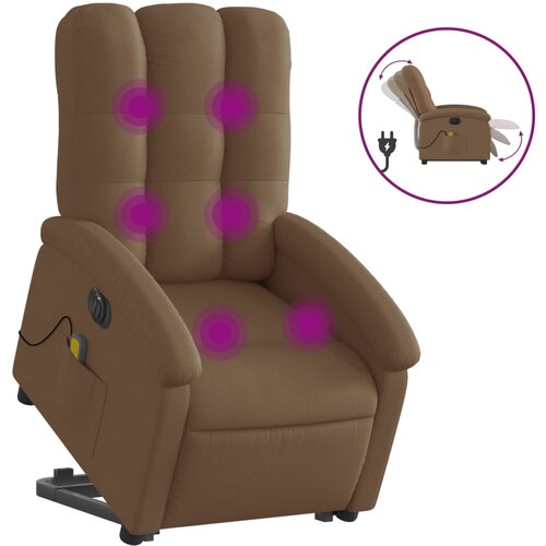 Maison Chic Električni masažni naslanjač - Relax naslanjač s funkcijo vstajanja rjav, (22061478) Slike