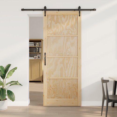 vidaXL Drsna vrata s kompletnimi drsnimi komponentami 93x232 cm iz trdega borovega lesa, Notranja vrata 'ORKDAL'93x232x4 cm iz trdega borovega lesa Cene