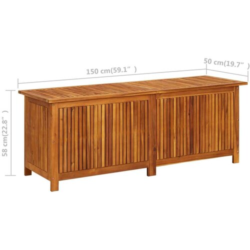 VidaXL Vrtna kutija za pohranu 150 x 50 x 58 cm masivno bagremovo drvo Slike