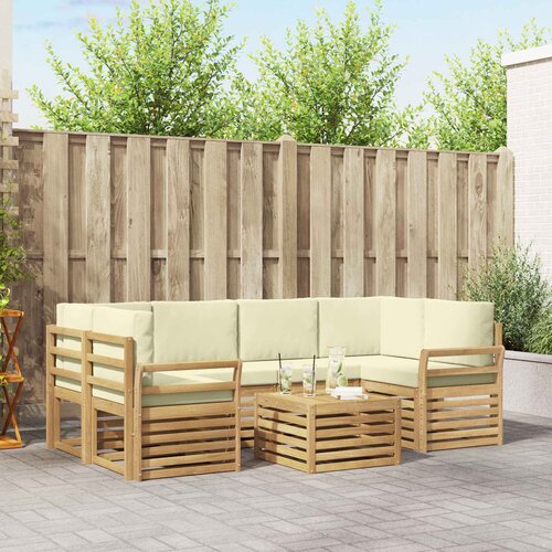  Set vanjskih sofa 7 kom. Bijela i krem Poliester Cijene