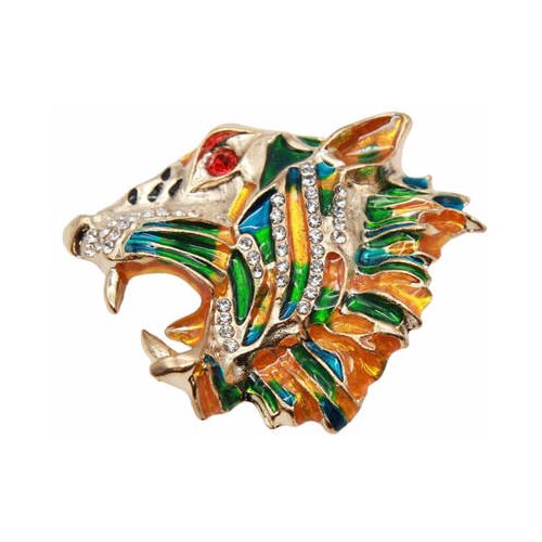 Kesi Tiger BZ-7 multicolored brooch Slike