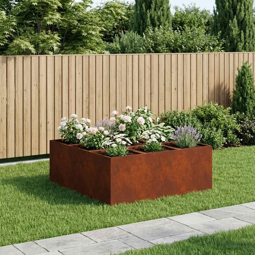  Vrtna saksija Rđa 100 x 100 x 20 cm Otporni čelik Cene