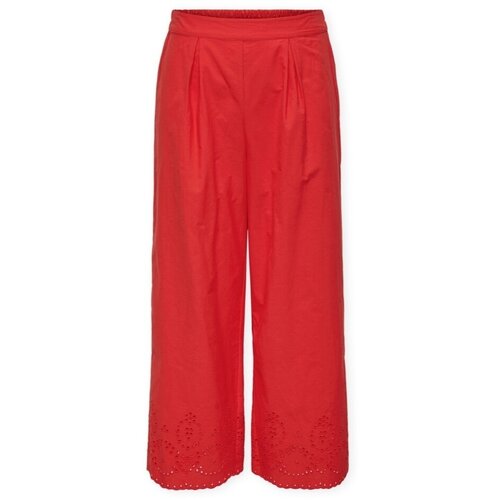 Only Hlače Roxanne Long Trousers - High Risk Red Rdeča Slike